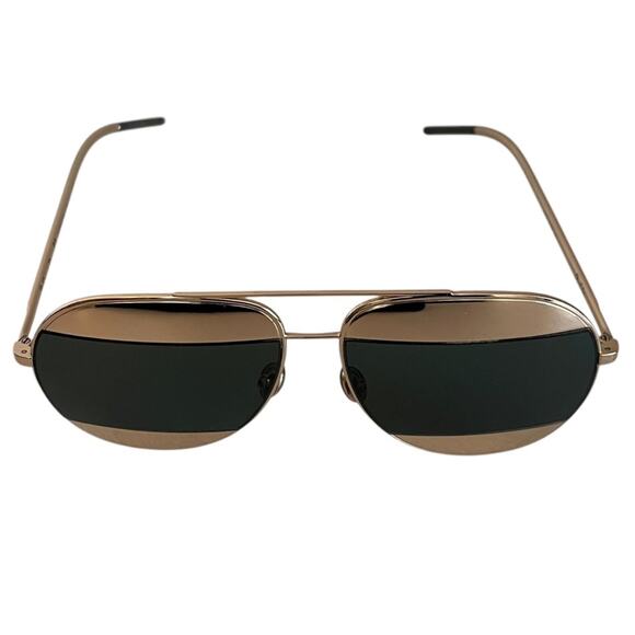 Christian Dior Split 1 Aviator Sun Glasses Shades 00085 Made In Italy Gold Green - Picture 6 of 12